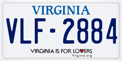VA license plate VLF2884