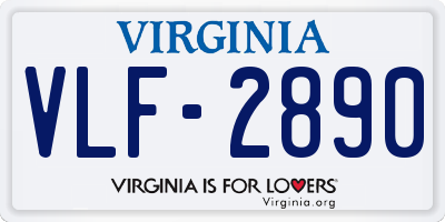 VA license plate VLF2890