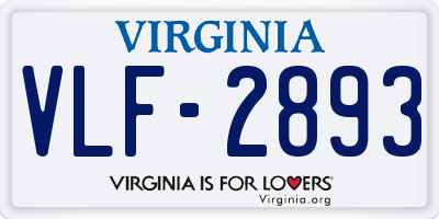 VA license plate VLF2893