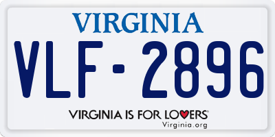 VA license plate VLF2896