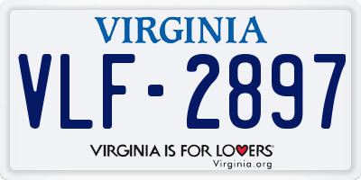 VA license plate VLF2897
