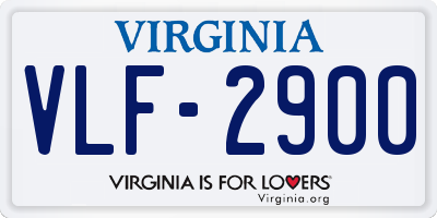 VA license plate VLF2900