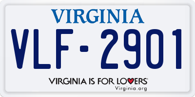 VA license plate VLF2901