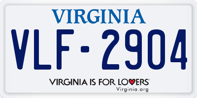 VA license plate VLF2904