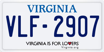 VA license plate VLF2907