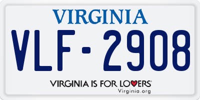 VA license plate VLF2908
