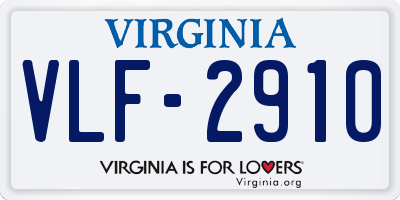 VA license plate VLF2910