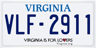 VA license plate VLF2911