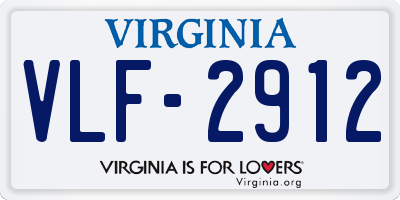 VA license plate VLF2912