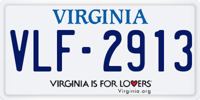 VA license plate VLF2913