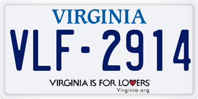 VA license plate VLF2914