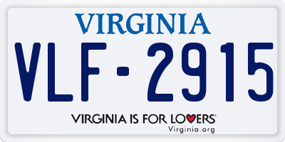 VA license plate VLF2915