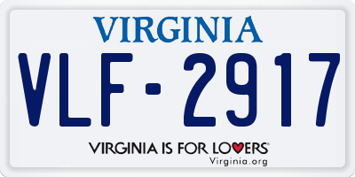 VA license plate VLF2917