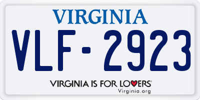 VA license plate VLF2923