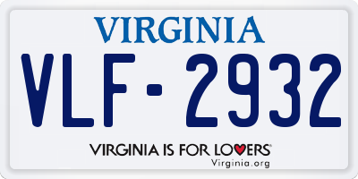 VA license plate VLF2932