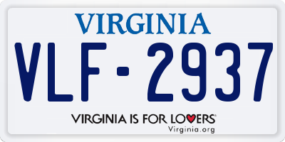 VA license plate VLF2937