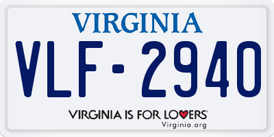VA license plate VLF2940