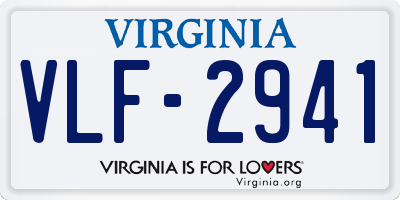 VA license plate VLF2941