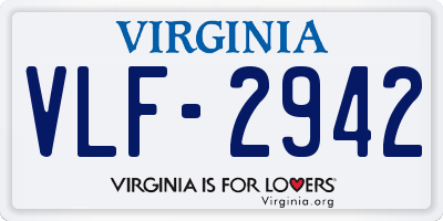 VA license plate VLF2942