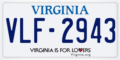 VA license plate VLF2943