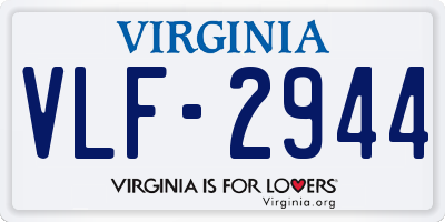 VA license plate VLF2944