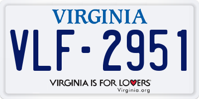 VA license plate VLF2951