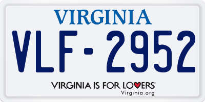 VA license plate VLF2952