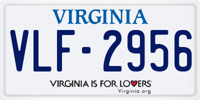 VA license plate VLF2956