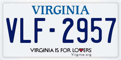 VA license plate VLF2957