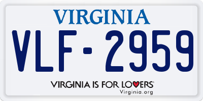 VA license plate VLF2959