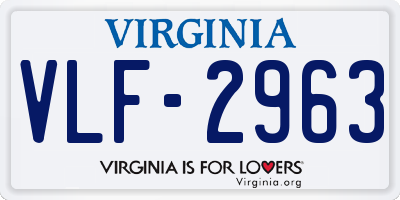 VA license plate VLF2963