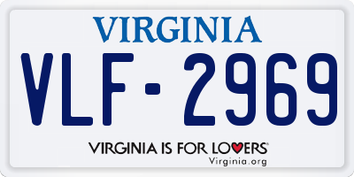VA license plate VLF2969