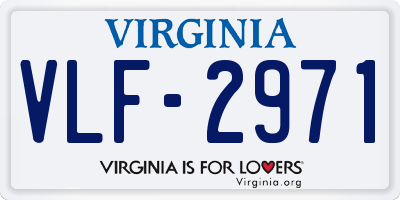 VA license plate VLF2971