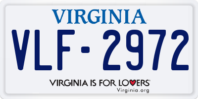 VA license plate VLF2972
