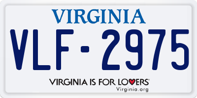 VA license plate VLF2975