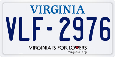 VA license plate VLF2976