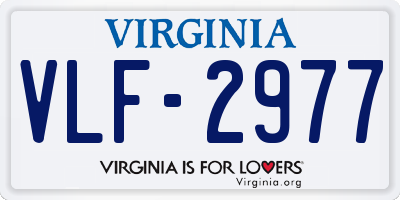 VA license plate VLF2977