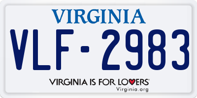 VA license plate VLF2983