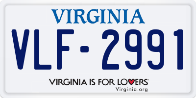 VA license plate VLF2991