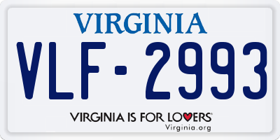 VA license plate VLF2993
