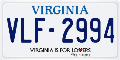 VA license plate VLF2994