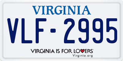 VA license plate VLF2995