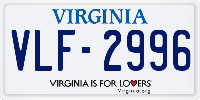 VA license plate VLF2996