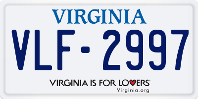VA license plate VLF2997