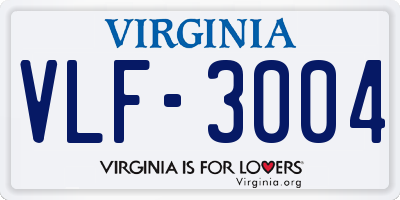 VA license plate VLF3004