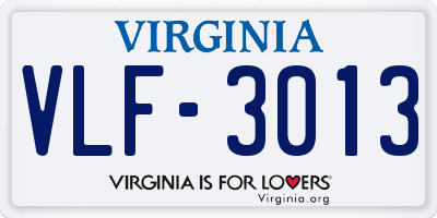 VA license plate VLF3013