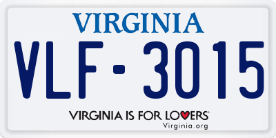 VA license plate VLF3015
