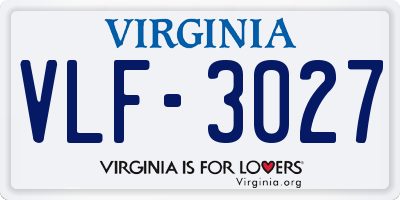 VA license plate VLF3027