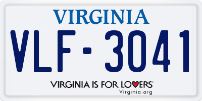 VA license plate VLF3041