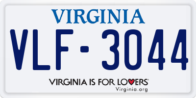 VA license plate VLF3044